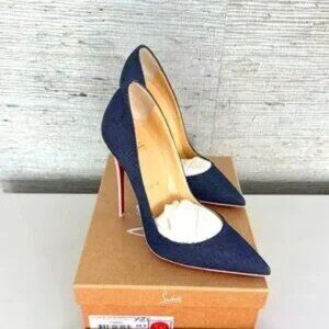 NWT Christian Louboutin So Kate 120 Denim/Patent Size 39.5
